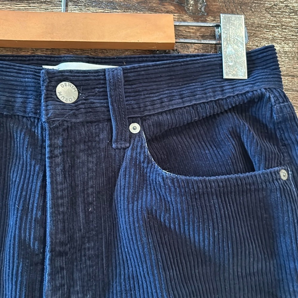 DENIM FORUM ARITZIA the Joni high rise loose 29L blue corduroy - Picture 2 of 14